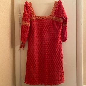 Coral knit dress